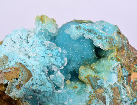 5.9cms GEM SILICA CHRYSOCOLLA Druzy Quartz Stalactites Lily Mine Peru Mineral Specimen D273