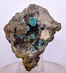 7.3cms GEM SILICA CHRYSOCOLLA Druzy Quartz Stalactites Peru Mineral Specimen D274
