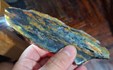 118grs BLUE OPAL SLAB Peru Scenic Quality Translucent Jewelry Collector O760