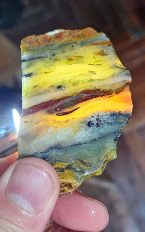 56grs BLUE OPAL SLAB Peru Scenic Quality Translucent Jewelry Collector O761