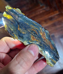 113grs BLUE OPAL SLAB Peru Scenic Quality Translucent Jewelry Collector O764