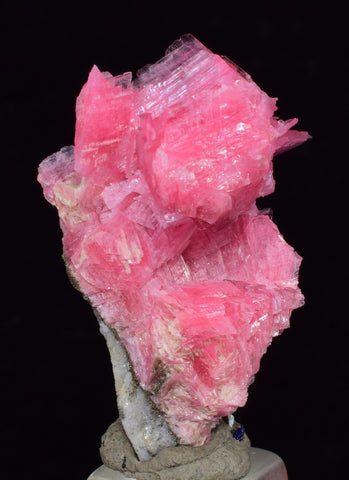 3.1cms PINK RHODONITE CRYSTALS Quartz Pyrite Miniature Peru Bright Chiurucu Mine Mineral Specimen R465
