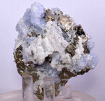 5.5cm BLUE DOLOMITE SELLAITE Crystals Chalcopyrite Quartz Calcite Peru G256