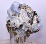 5.5cm BLUE DOLOMITE SELLAITE Crystals Chalcopyrite Quartz Calcite Peru G256