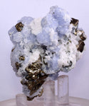 5.5cm BLUE DOLOMITE SELLAITE Crystals Chalcopyrite Quartz Calcite Peru G256