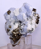 5.5cm BLUE DOLOMITE SELLAITE Crystals Chalcopyrite Quartz Calcite Peru G256