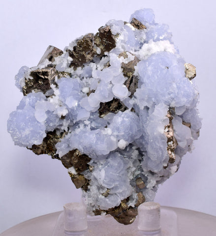 5.5cm BLUE DOLOMITE SELLAITE Crystals Chalcopyrite Quartz Calcite Peru G256