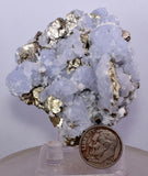 5.5cm BLUE DOLOMITE SELLAITE Crystals Chalcopyrite Quartz Calcite Peru G256