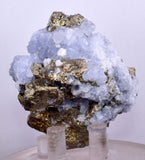 5.4cm BLUE DOLOMITE SELLAITE Crystals Chalcopyrite Quartz Calcite Peru G257