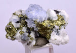 3.3cm BLUE DOLOMITE SELLAITE Crystals Chalcopyrite Quartz Calcite Perul G258