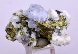 3.3cm BLUE DOLOMITE SELLAITE Crystals Chalcopyrite Quartz Calcite Perul G258