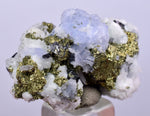 3.3cm BLUE DOLOMITE SELLAITE Crystals Chalcopyrite Quartz Calcite Perul G258