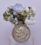 3.3cm BLUE DOLOMITE SELLAITE Crystals Chalcopyrite Quartz Calcite Perul G258