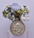 3.3cm BLUE DOLOMITE SELLAITE Crystals Chalcopyrite Quartz Calcite Perul G258