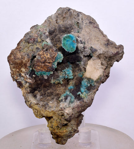 7.3cms GEM SILICA CHRYSOCOLLA Druzy Quartz Stalactites Peru Mineral Specimen D274