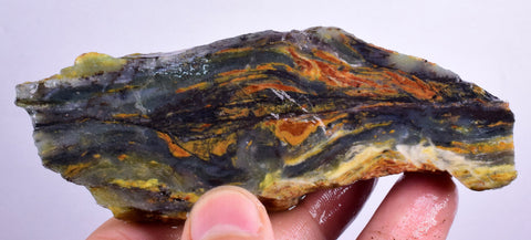 113grs BLUE OPAL SLAB Peru Scenic Quality Translucent Jewelry Collector O764