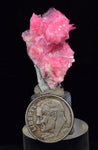 3.1cms PINK RHODONITE CRYSTALS Quartz Pyrite Miniature Peru Bright Chiurucu Mine Mineral Specimen R465