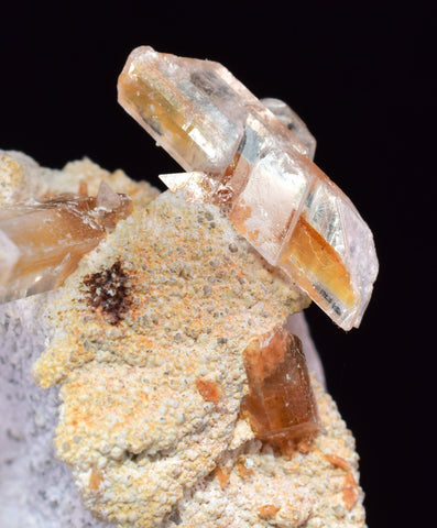 4.8cms LIMONITE in SELENITE CRYSTAL Collector Peru Mineral Specimen T432