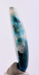 30carats BLUE CHRYSOCOLLA QUARTZ Malachite Peru Scenic Cabochon Pendant B93
