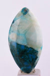 30carats BLUE CHRYSOCOLLA QUARTZ Malachite Peru Scenic Cabochon Pendant B93