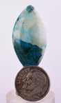 30carats BLUE CHRYSOCOLLA QUARTZ Malachite Peru Scenic Cabochon Pendant B93