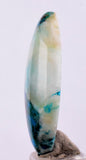 30carats BLUE CHRYSOCOLLA QUARTZ Malachite Peru Scenic Cabochon Pendant B93
