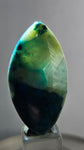 30carats BLUE CHRYSOCOLLA QUARTZ Malachite Peru Scenic Cabochon Pendant B93