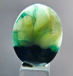 24carats BLUE CHRYSOCOLLA QUARTZ Malachite Peru Scenic Cabochon Pendant B94