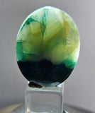 24carats BLUE CHRYSOCOLLA QUARTZ Malachite Peru Scenic Cabochon Pendant B94
