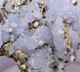 5.5cm BLUE DOLOMITE SELLAITE Crystals Chalcopyrite Quartz Calcite Peru G256