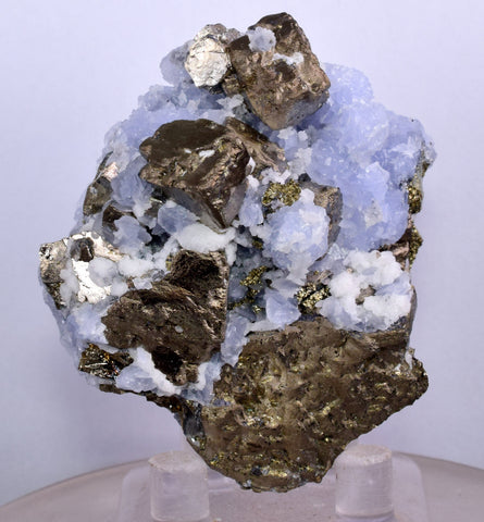 5.4cm BLUE DOLOMITE SELLAITE Crystals Chalcopyrite Quartz Calcite Peru G257