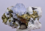 3.3cm BLUE DOLOMITE SELLAITE Crystals Chalcopyrite Quartz Calcite Perul G258