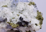 3.3cm BLUE DOLOMITE SELLAITE Crystals Chalcopyrite Quartz Calcite Perul G258