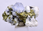 3.3cm BLUE DOLOMITE SELLAITE Crystals Chalcopyrite Quartz Calcite Perul G258