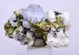 3.3cm BLUE DOLOMITE SELLAITE Crystals Chalcopyrite Quartz Calcite Perul G258