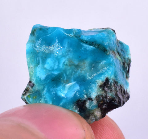 3.1grs GEM SILICA CHRYSOCOLLA Blue Chalcedony Rough Peru Mineral Specimen S120