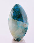 30carats BLUE CHRYSOCOLLA QUARTZ Malachite Peru Scenic Cabochon Pendant B93