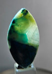 30carats BLUE CHRYSOCOLLA QUARTZ Malachite Peru Scenic Cabochon Pendant B93