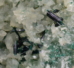 8.3cms CALCITE ATACAMITE CHRYSOCOLLA Selenite Lily Mine Peru talactite Druzy Cuprite Mineral Specimen A586