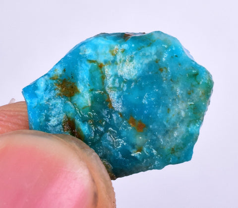 1.6grs GEM SILICA CHRYSOCOLLA Blue Chalcedony Rough Peru Mineral Specimen S122