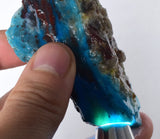 103grs BLUE OPAL ROUGH Peru Scenic Quality Jewelry Collector O765