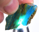 17grs BLUE OPAL ROUGH Peru Scenic Quality Jewelry Collector O775