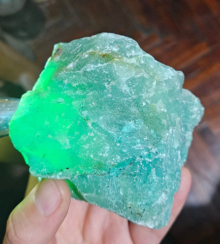 855grs AMAZONITE BLUISH GREEN  Peru Chatoyancy Natural High Quality Jewelry Collector E119