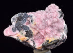 4.3cms RHODOCHROSITE ROSETTE CHALCOPYRITE Peru Pink Jordanite  Crystals Collector Mineral Specimen R688