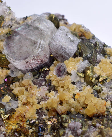 10.4cms APATITE SIDERITE  Crystals Quartz Chalcopyrite Peru Mineral Specimen A588
