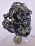 7.1cms PYRITE OCTAHEDRAL PERU Bournonite Galena Shiny Crystals Peru M252