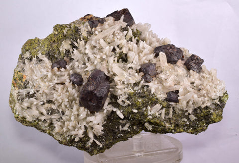 17cms BOURNONITE CRYSTAL QUARTZ Epidote Mineral Specimen I226