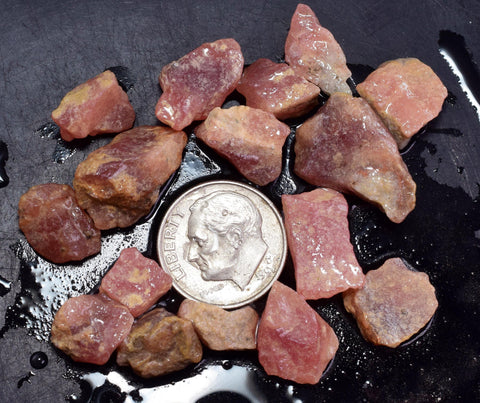 Lot 20 grams GEM RED RHODOCHROSITE Rough Ortiz Peru Gemstones Mineral Specimen R720
