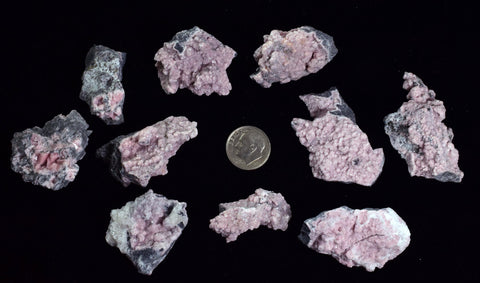 Lot 10 RHODOCHROSITE ROSETTE QUARTZ Peru Crystals Collector Mineral Specimen R722