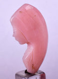 17.5carats GEM PINK OPAL Mother Mary Peru Carving Handmade Sculpture J544